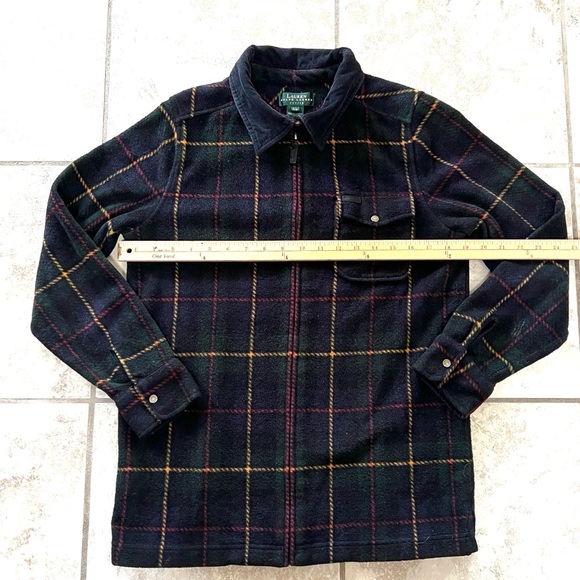 Ralph Lauren LRL plaid tartan fleece corduroy collar chore barn jacket full-zip - Picture 3 of 10